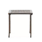 Mckinley Lot de 2 tables d'appoint de patio en aluminium moulé - Cuivre - Christopher Knight Home : Résistant aux intempéries, Forme carrée