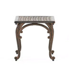 Mckinley Lot de 2 tables d'appoint de patio en aluminium moulé - Cuivre - Christopher Knight Home : Résistant aux intempéries, Forme carrée