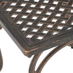 Mckinley Lot de 2 tables d'appoint de patio en aluminium moulé - Cuivre - Christopher Knight Home : Résistant aux intempéries, Forme carrée