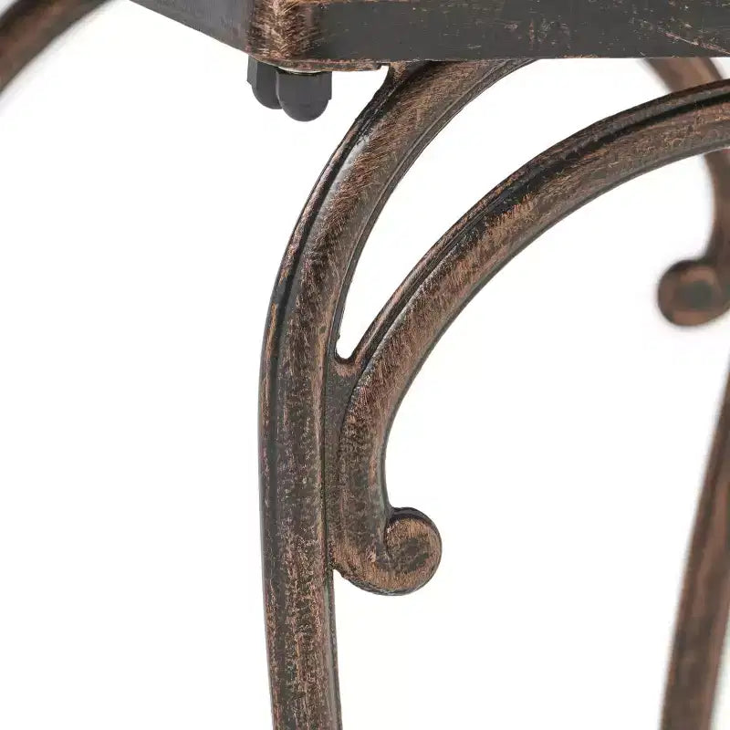 Mckinley Lot de 2 tables d'appoint de patio en aluminium moulé - Cuivre - Christopher Knight Home : Résistant aux intempéries, Forme carrée