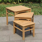 Set di tavolini impilabili Sonoma Lane Channing 3 pz in teak - Set da esterno resistente alle intemperie e durevole
