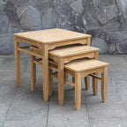 Set di tavolini impilabili Sonoma Lane Channing 3 pz in teak - Set da esterno resistente alle intemperie e durevole