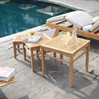 Set di tavolini impilabili Sonoma Lane Channing 3 pz in teak - Set da esterno resistente alle intemperie e durevole