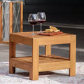 Sonoma Lane Portland Teak Wood Outdoor Side Table – Weather-Resistant