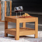 Sonoma Lane Portland Teak Wood Outdoor Side Table – Weather-Resistant