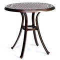 Cast Aluminum Patio Round Dining Table - Bronze - WELLFOR: UV & Water-Resistant, 28" Outdoor Furniture