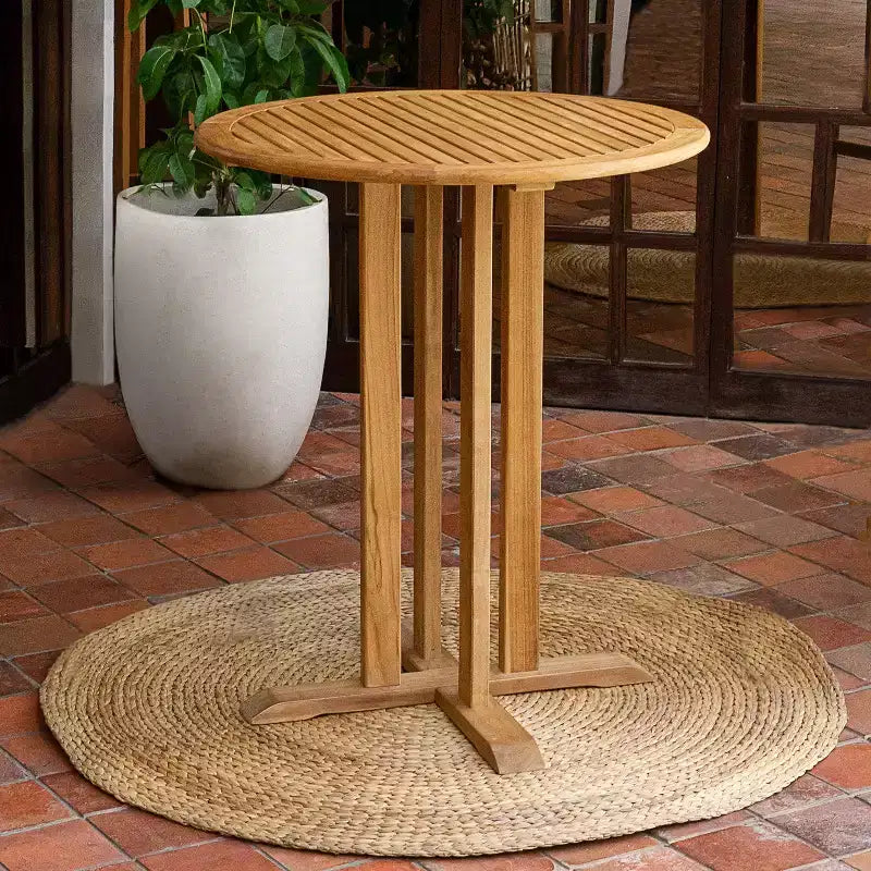 Sonoma Lane Rockport Outdoor Teak Bistro Table Teak Brown – Weather-Resistant