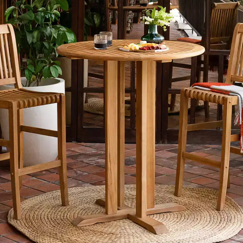 Tavolino da bistrò da esterno in teak Sonoma Lane Rockport, marrone teak – Resistente alle intemperie