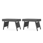 Christopher Knight Home 2pc Salem Outdoor Folding Side Table Wicker Gray
