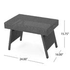 Christopher Knight Home Ensemble de 2 tables d'appoint pliantes d'extérieur en osier gris Salem