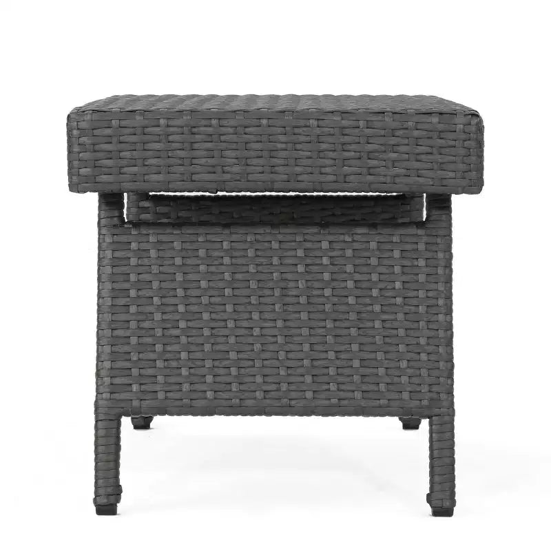 Christopher Knight Home Ensemble de 2 tables d'appoint pliantes d'extérieur en osier gris Salem