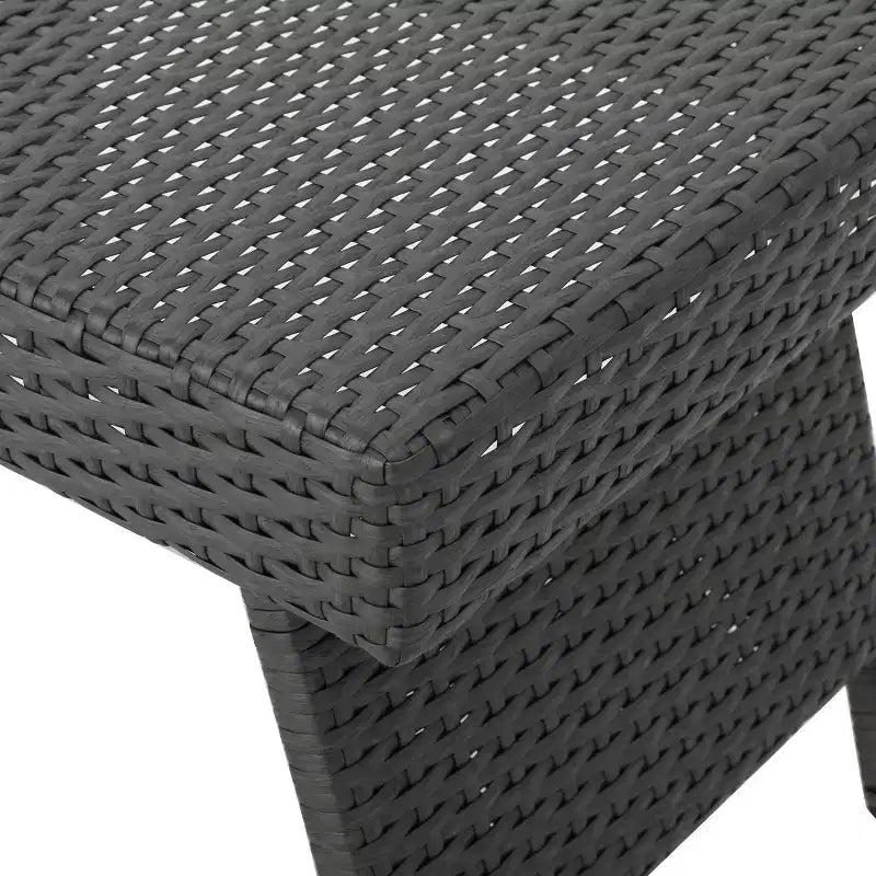 Christopher Knight Home Ensemble de 2 tables d'appoint pliantes d'extérieur en osier gris Salem
