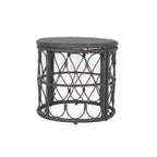 Bruce Outdoor Round Wicker Side Table Gray: Bohemian Style, Water-Resistant - Christopher Knight Home