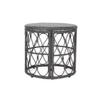 Tavolino rotondo da esterno in vimini grigio Bruce: stile bohémien, resistente all'acqua - Christopher Knight Home