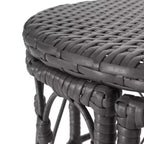 Tavolino rotondo da esterno in vimini grigio Bruce: stile bohémien, resistente all'acqua - Christopher Knight Home
