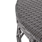 Tavolino rotondo da esterno in vimini grigio Bruce: stile bohémien, resistente all'acqua - Christopher Knight Home