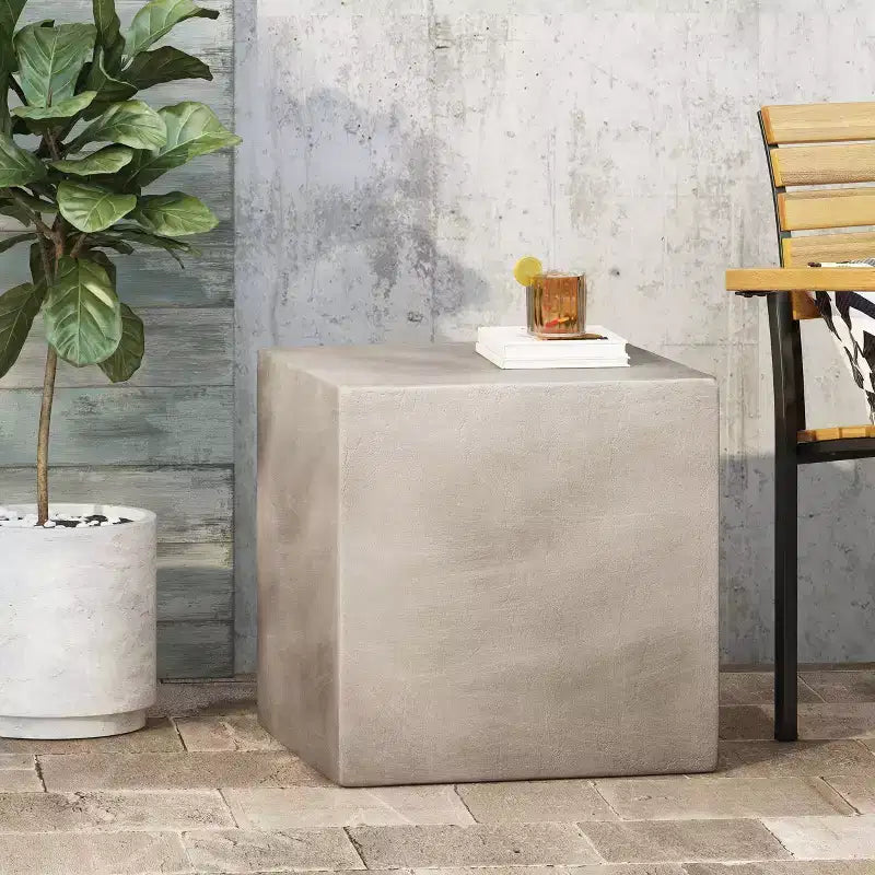 Christopher Knight Home Quebec Table d'appoint de patio en pierre gris clair