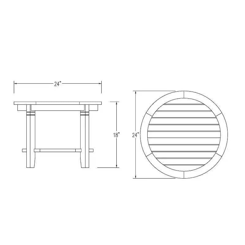 Table d'appoint d'extérieur ronde Sonoma Lane Channing en teck – Résistante aux intempéries, avec étagère