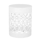 2 tavolini laterali rotondi da esterno Mellie in ferro bianco - Christopher Knight Home: Design elegante intagliato, nessun assemblaggio richiesto