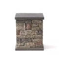Chesney Outdoor Light Weight Concrete Square Tank Holder Side Table Stone Finish - Christopher Knight Home: Faux Stone, Rust-Resistant