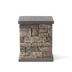 Chesney Outdoor Light Weight Concrete Square Tank Holder Side Table Stone Finish - Christopher Knight Home: Faux Stone, Rust-Resistant