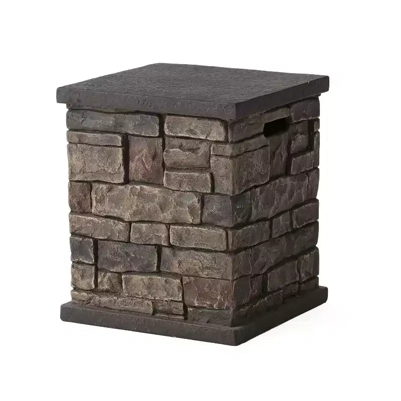 Chesney Outdoor Light Weight Concrete Square Tank Holder Tavolino in finto cemento con finitura effetto pietra - Christopher Knight Home: Finto cemento, Antiruggine