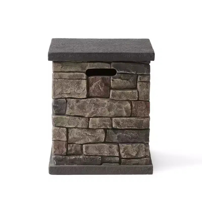 Chesney Outdoor Light Weight Concrete Square Tank Holder Tavolino in finto cemento con finitura effetto pietra - Christopher Knight Home: Finto cemento, Antiruggine