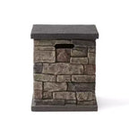 Chesney Outdoor Light Weight Concrete Square Tank Holder Tavolino in finto cemento con finitura effetto pietra - Christopher Knight Home: Finto cemento, Antiruggine