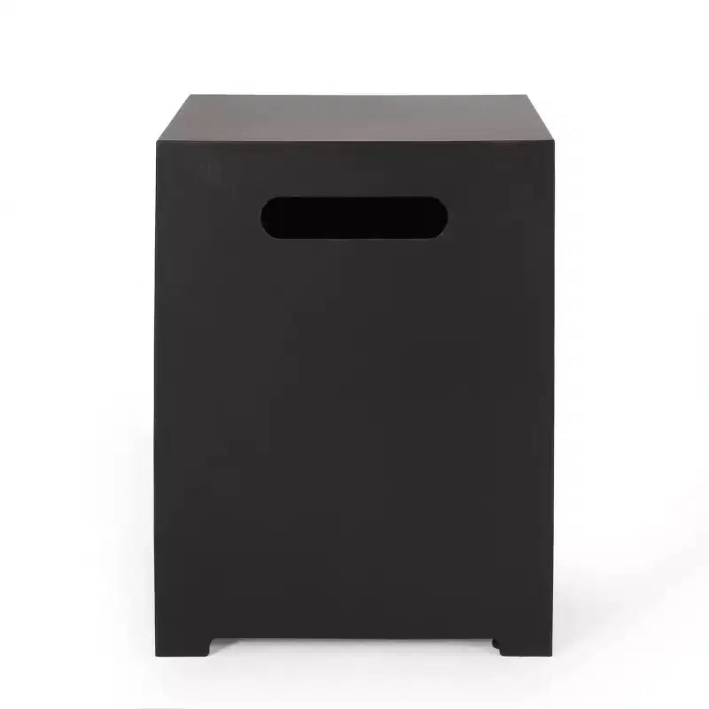 Wellington Outdoor Square Iron Tank Holder Side Table Dark Gray - Christopher Knight Home: Versatile Propane Storage, Rust-Resistant
