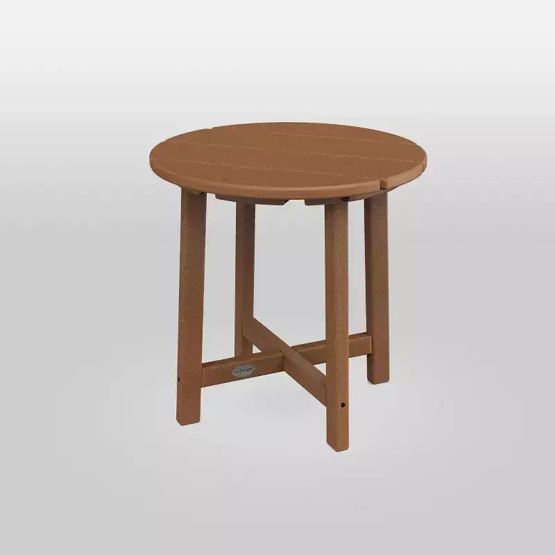 POLYWOOD Shawboro Outdoor Patio End Table Teak
