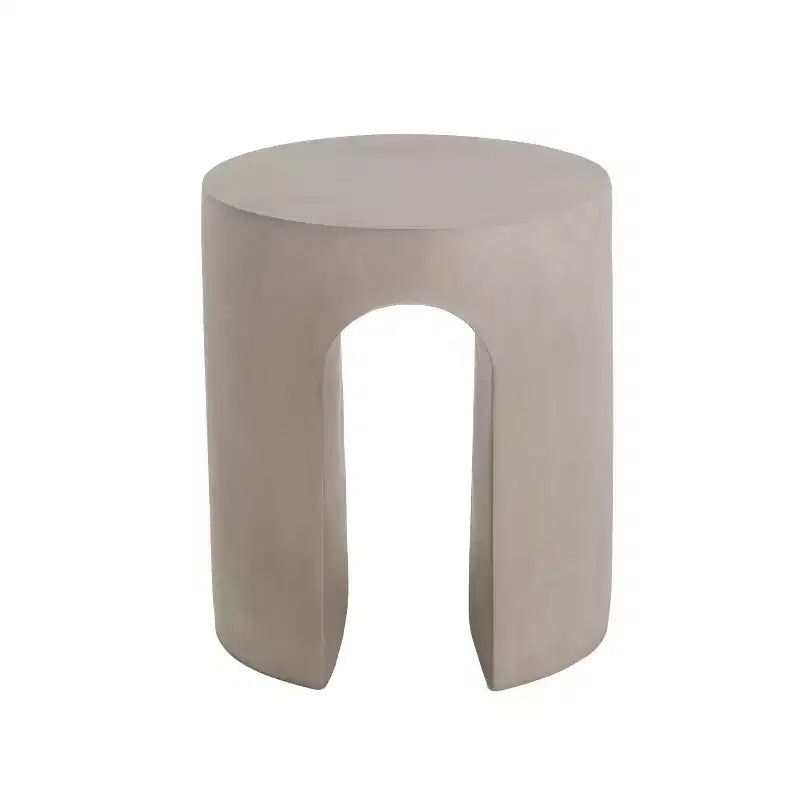 Christopher Knight Home Murphy Modern Outdoor U Shape Lightweight Concrete Side Table, Light Gray