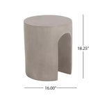 Christopher Knight Home Murphy Tavolino Moderno da Esterno a U in Cemento Leggero, Grigio Chiaro