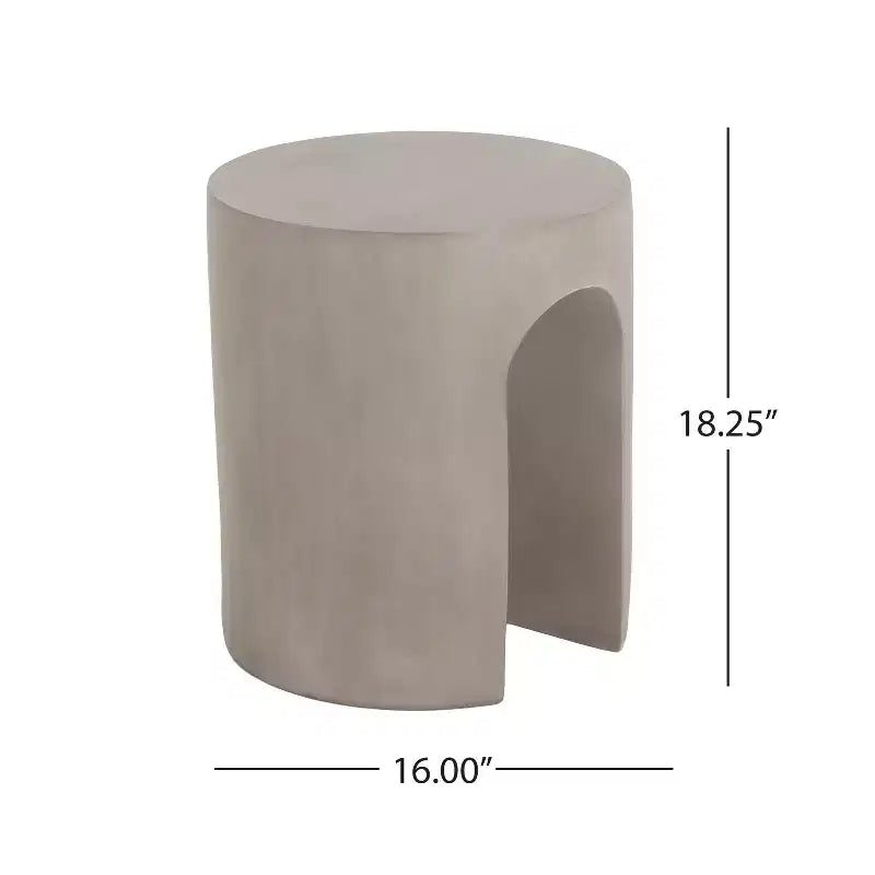 Christopher Knight Home Murphy Tavolino Moderno da Esterno a U in Cemento Leggero, Grigio Chiaro
