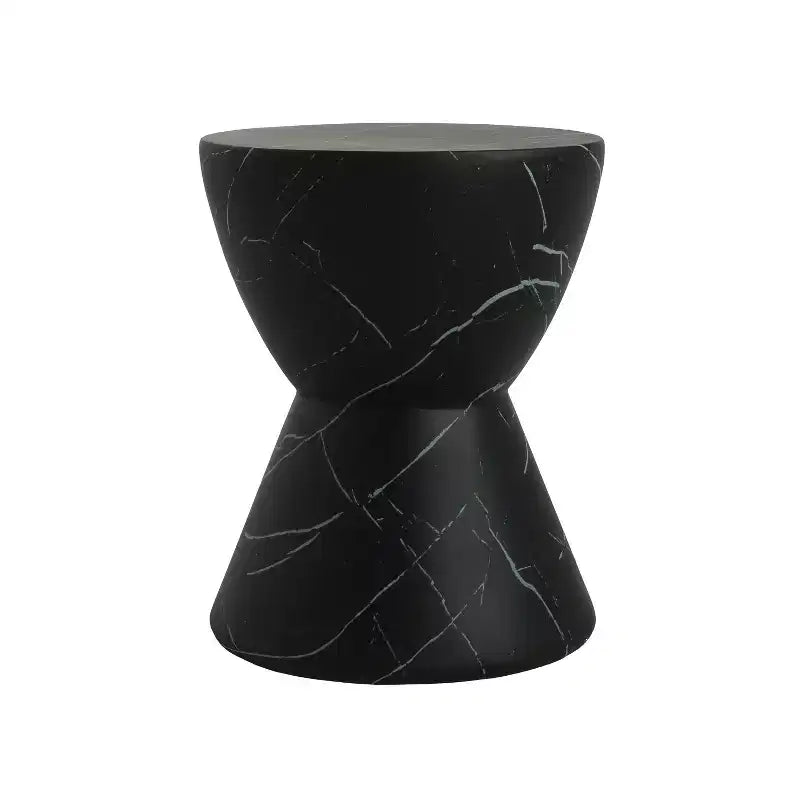 Christopher Knight Home Urkta Hourglass-shaped Light Weight Concrete Side Table,Black Marble