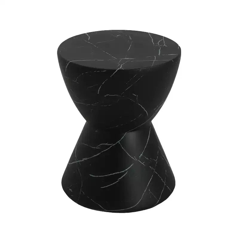 Christopher Knight Home Urkta Table d'appoint en béton léger en forme de sablier, marbre noir