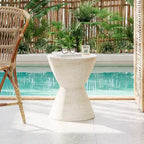 Christopher Knight Home Urkta Hourglass-shaped Light Weight Concrete Side Table, Travertine