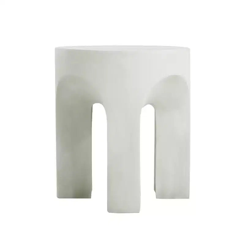 Christopher Knight Home Urktc Four Arches Light Weight Concrete Side Table, Antique White