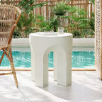 Christopher Knight Home Urktc Tavolino da appoggio in cemento leggero a quattro archi, bianco antico