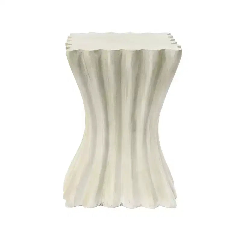 GDFStudio Sable Table d'appoint ondulée archaïque en béton léger d'extérieur, marron antique