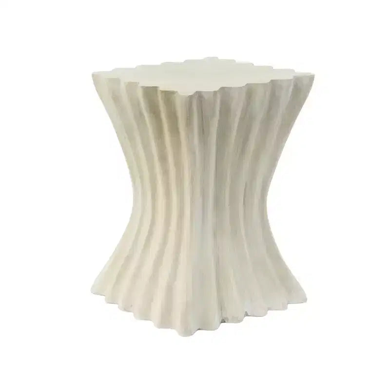 GDFStudio Sable Table d'appoint ondulée archaïque en béton léger d'extérieur, marron antique
