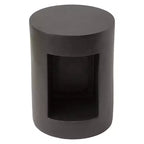 LeisureMod Tavolino rotondo, 43 cm, in Fiberstone con vano a giorno e finitura verniciata, per interni/esterni, nessun assemblaggio richiesto, Collezione Nook