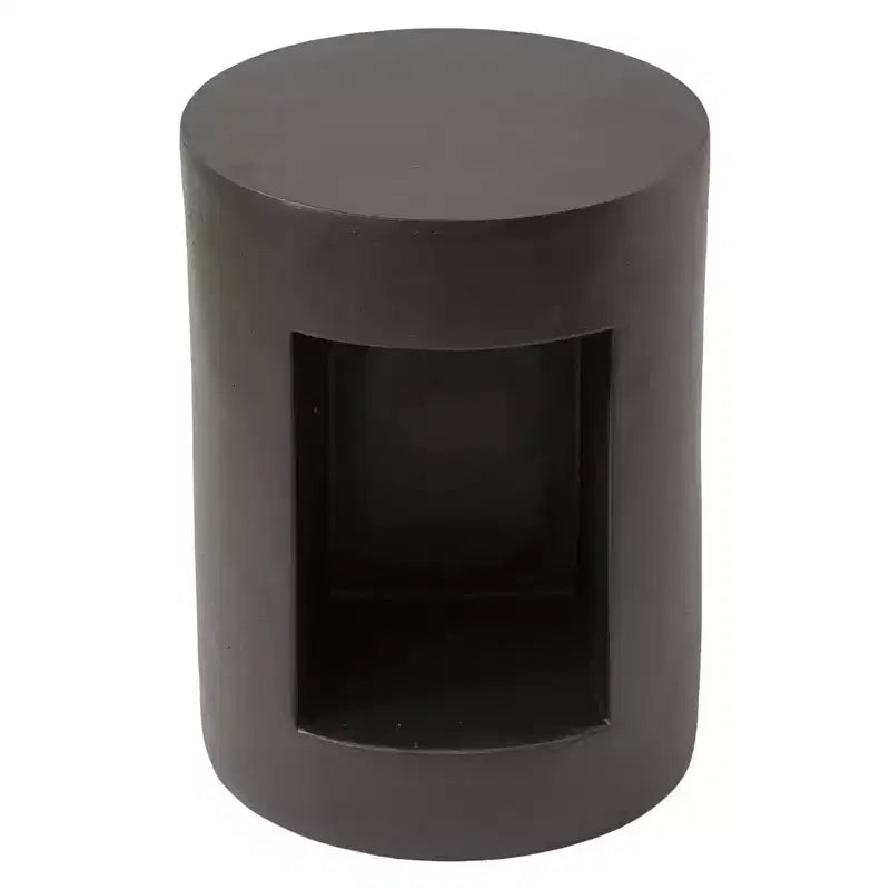 LeisureMod Tavolino rotondo, 43 cm, in Fiberstone con vano a giorno e finitura verniciata, per interni/esterni, nessun assemblaggio richiesto, Collezione Nook