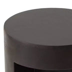 LeisureMod Tavolino rotondo, 43 cm, in Fiberstone con vano a giorno e finitura verniciata, per interni/esterni, nessun assemblaggio richiesto, Collezione Nook
