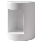 LeisureMod Tavolino rotondo, 43 cm, in Fiberstone con vano a giorno e finitura verniciata, per interni/esterni, nessun assemblaggio richiesto, Collezione Nook
