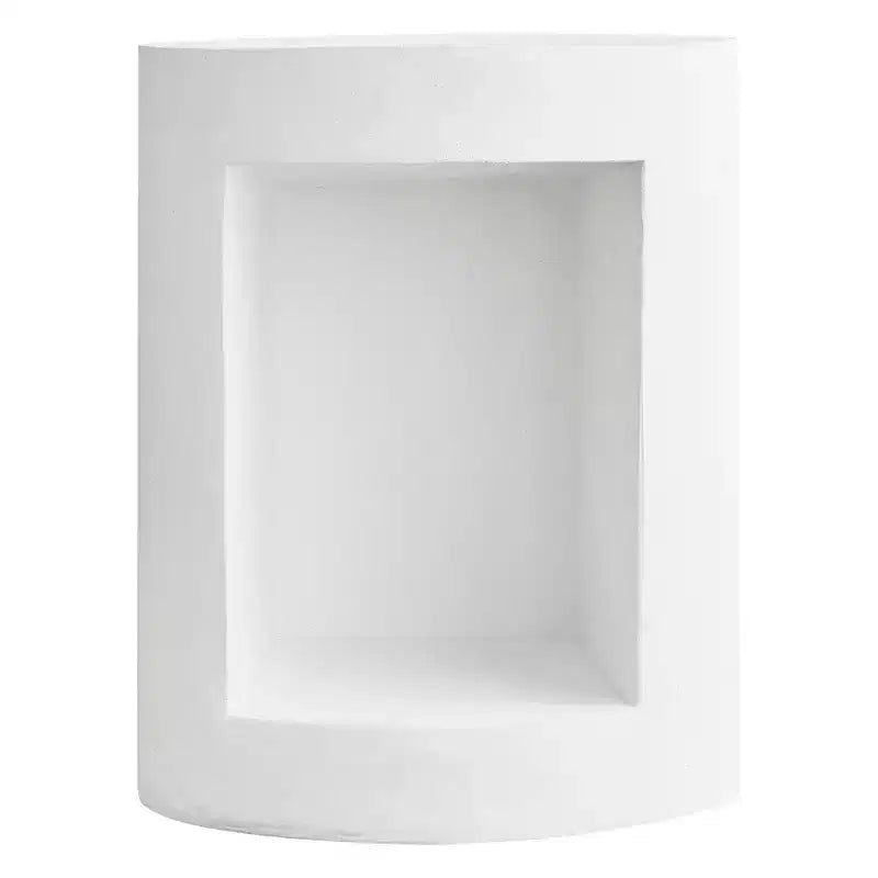 LeisureMod Tavolino rotondo, 43 cm, in Fiberstone con vano a giorno e finitura verniciata, per interni/esterni, nessun assemblaggio richiesto, Collezione Nook