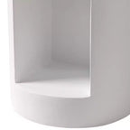LeisureMod Tavolino rotondo, 43 cm, in Fiberstone con vano a giorno e finitura verniciata, per interni/esterni, nessun assemblaggio richiesto, Collezione Nook