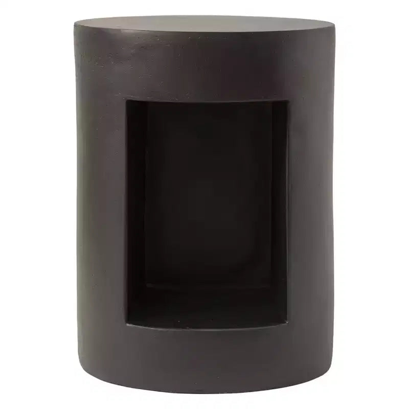 LeisureMod Tavolino rotondo, 43 cm, in Fiberstone con vano a giorno e finitura verniciata, per interni/esterni, nessun assemblaggio richiesto, Collezione Nook