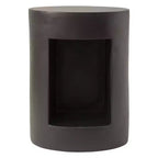 LeisureMod Tavolino rotondo, 43 cm, in Fiberstone con vano a giorno e finitura verniciata, per interni/esterni, nessun assemblaggio richiesto, Collezione Nook