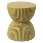 LeisureMod Table d'appoint de 38 cm de large en fibre de pierre avec design sablier, aucun assemblage requis, pour utilisation intérieure et extérieure, collection Spire