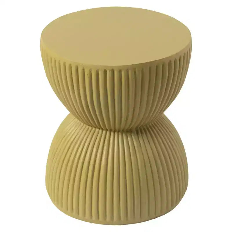 LeisureMod Table d'appoint de 38 cm de large en fibre de pierre avec design sablier, aucun assemblage requis, pour utilisation intérieure et extérieure, collection Spire